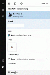 KeePass Starten