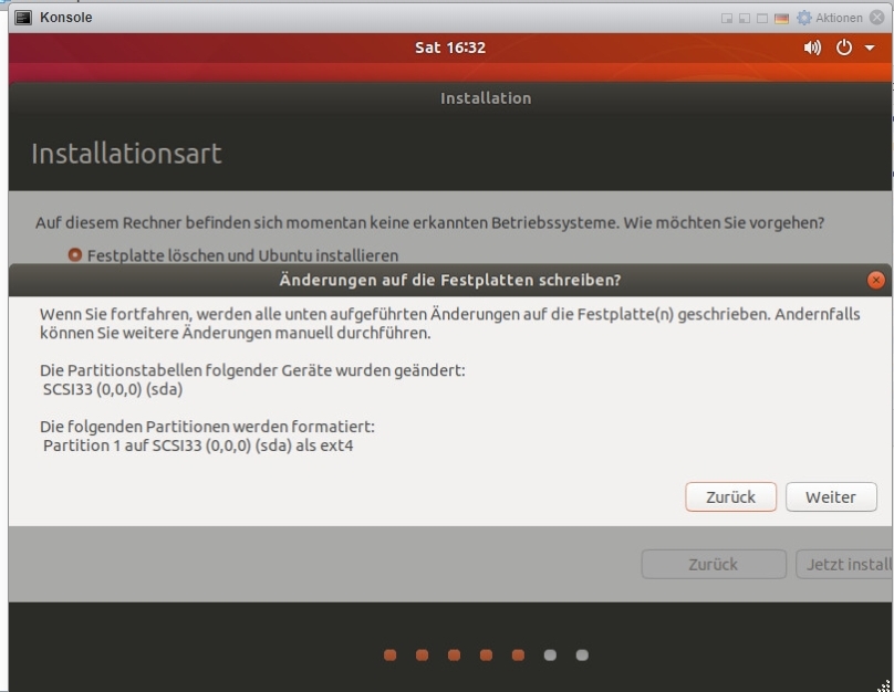 Rückfrahe Ubuntu Install