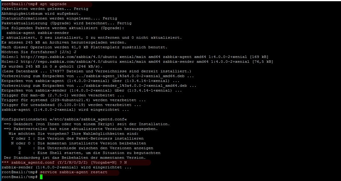 Zabbix upgrade Teil2